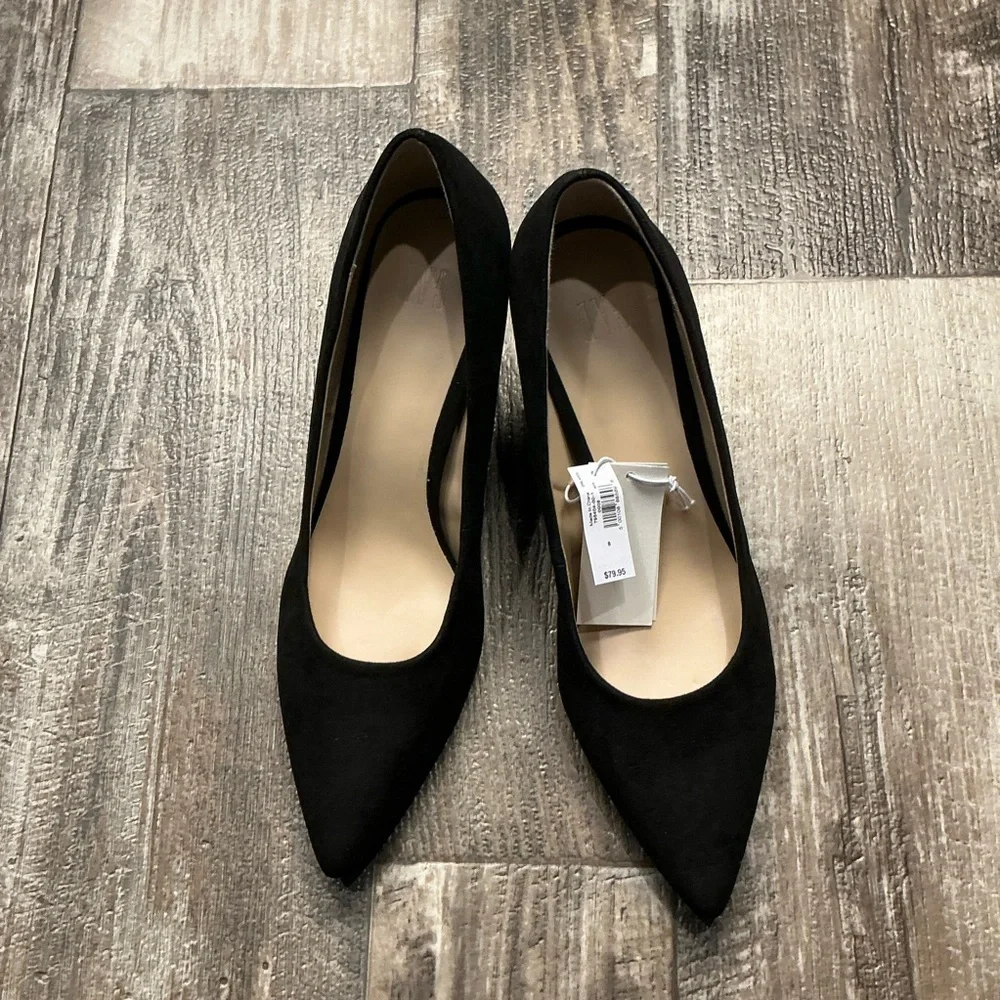 GAP Classic Faux Suede Black Pointed-Toe Women's Pump Size 8